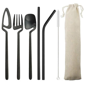 Elevate Your Outdoor Dining Experience with Our 7 Piece Stainless Steel Travel Cutlery Set