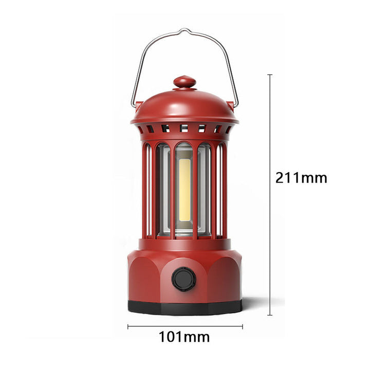 Illuminate Your Adventures with the COB Portable Retro Camping Lantern